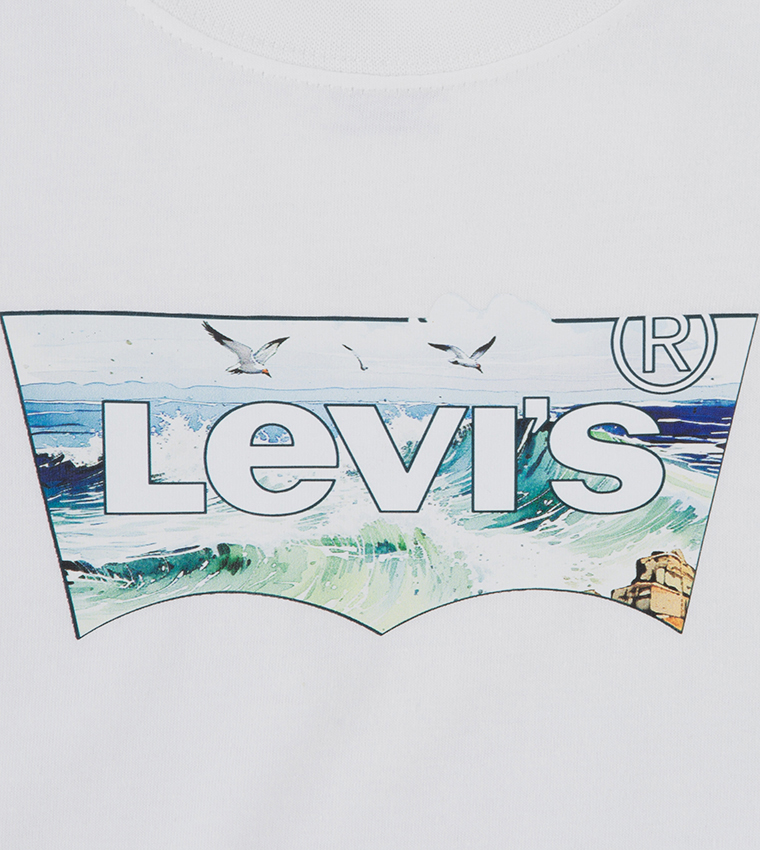 Crashing Waves Batwing Logo Crew Neck T-Shirt