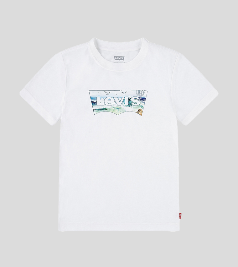 Crashing Waves Batwing Logo Crew Neck T-Shirt
