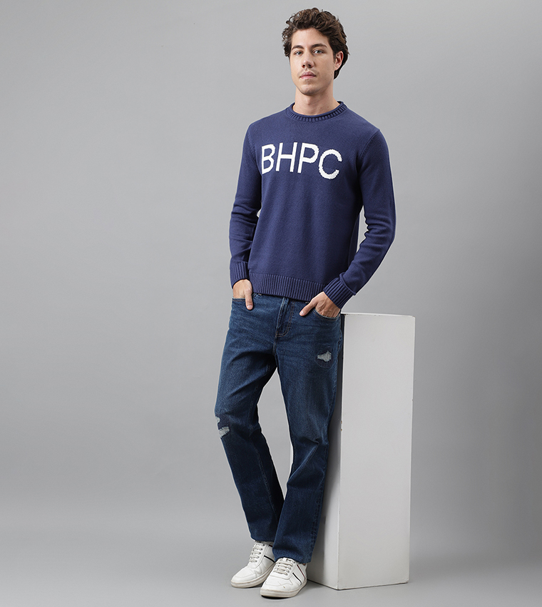 Logo Knitted Long Sleeves Sweater