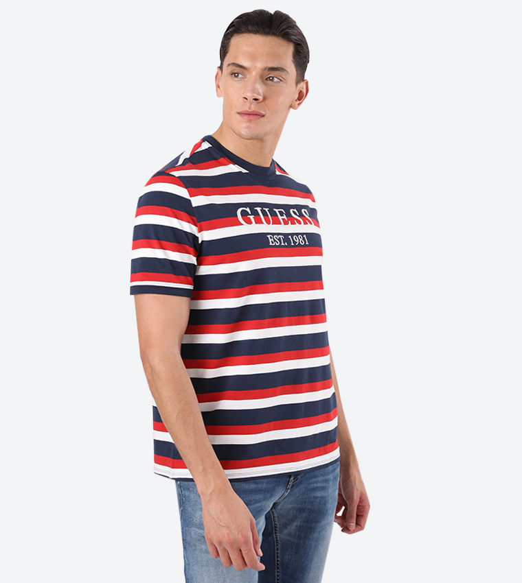 Buy Guess Short Sleeves Guess Est Printed T Shirt Red In Red 6thStreet Oman