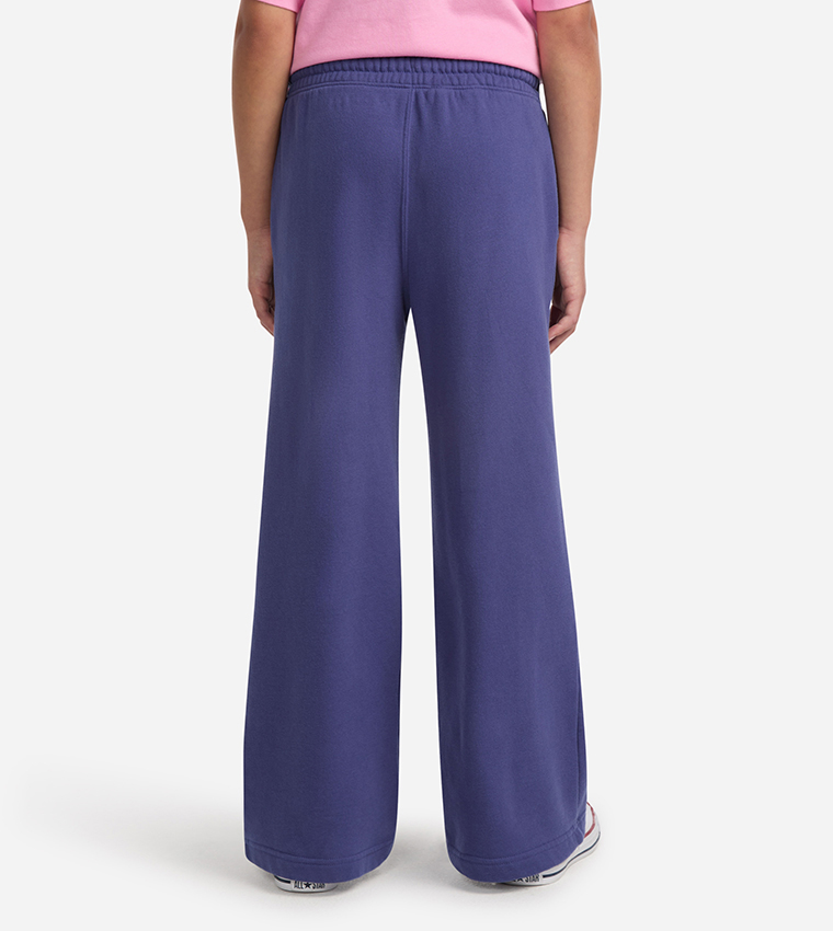 Logo Embroidered Wide Leg Sweatpants