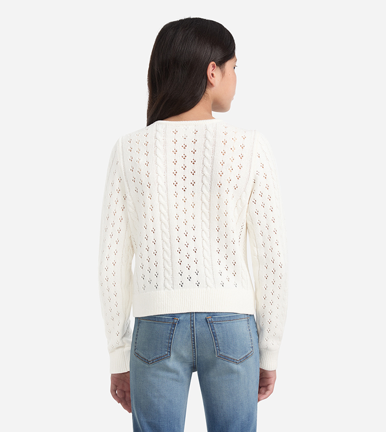 Cable Knit Cropped Cardigan