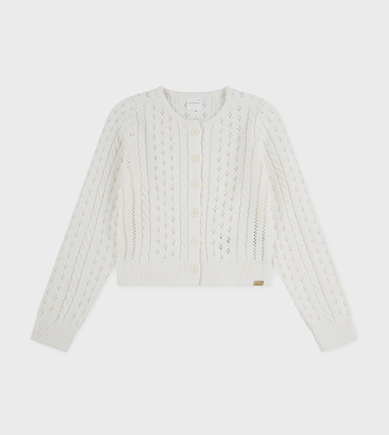 Cable Knit Cropped Cardigan