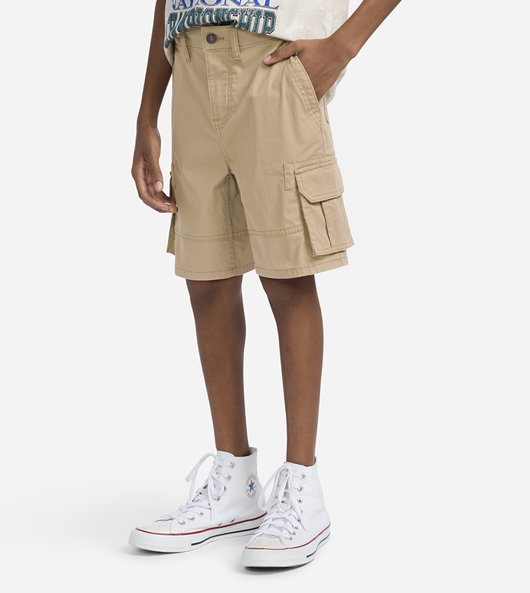 Solid  Baggy Cargo Shorts