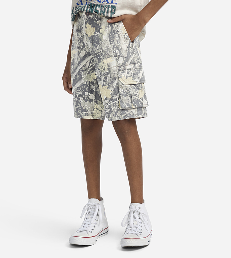 Printed Baggy Cargo Shorts