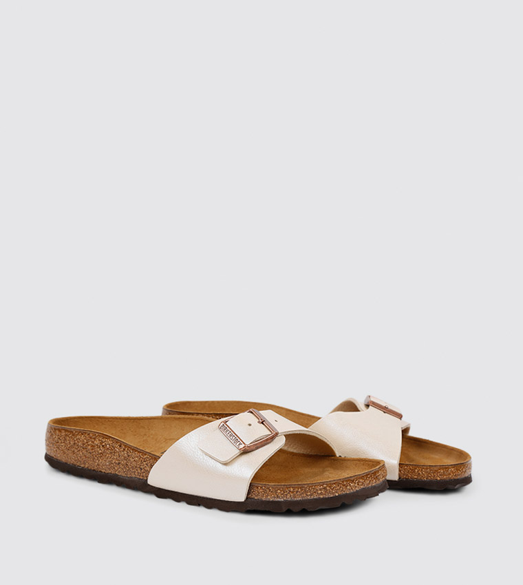Madrid Birko Flor Sandal   Graceful Pearl White