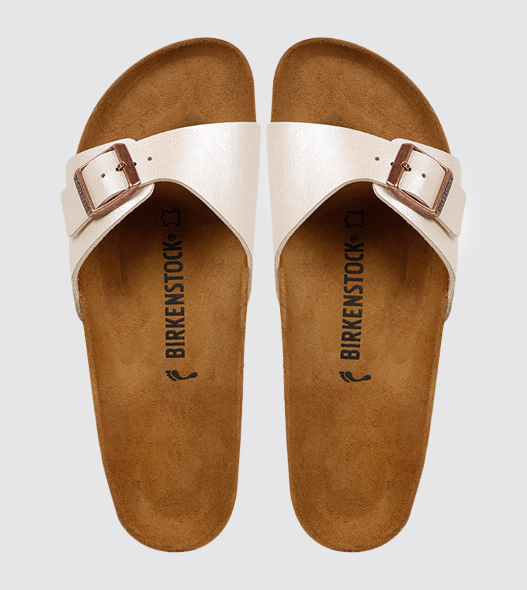 Madrid Birko Flor Sandal   Graceful Pearl White
