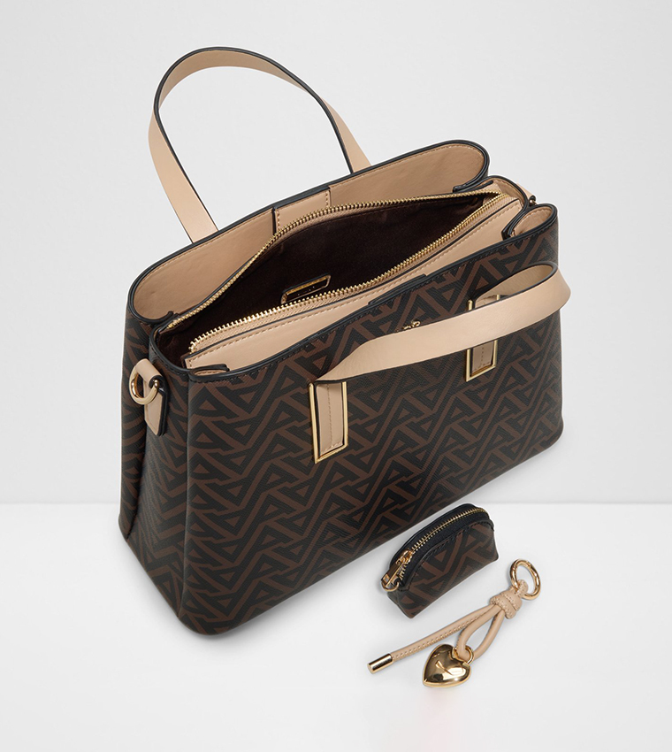 MAELLIA Monogram Patterned Satchel Bag