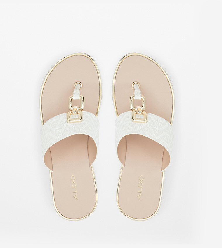 MAESLLAN Metal Accent T-Strap Flatform Heels
