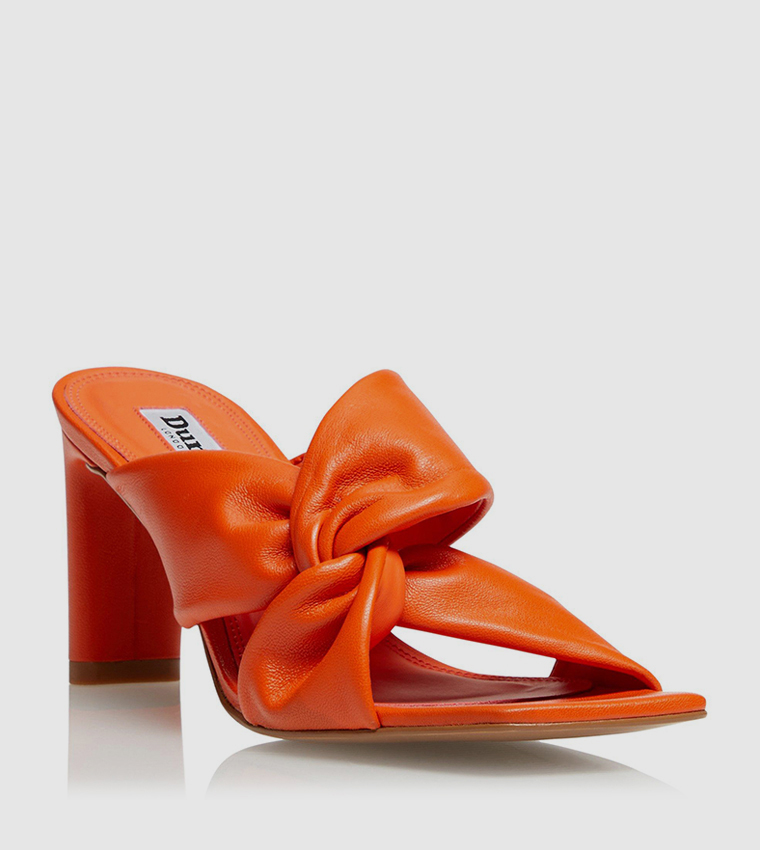 Buy Dune London Twist Knot Heeled Sandals In Orange 6thStreet UAE