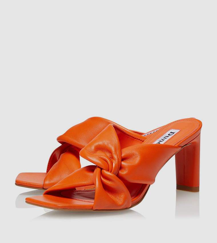 Buy Dune London Twist Knot Heeled Sandals In Orange 6thStreet UAE