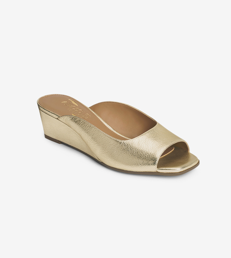 Buy Aerosoles Magnet Slip Ons Slides Gold In Gold 6thStreet UAE