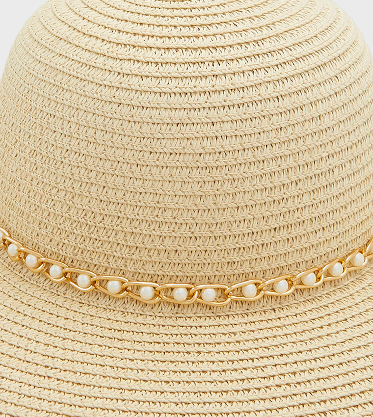 MANIPIA Embellished Straw Hat