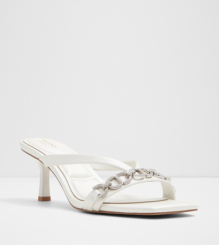 Buy Aldo MARCELLINE Embellished Heel Sandals In White 6thStreet Bahrain