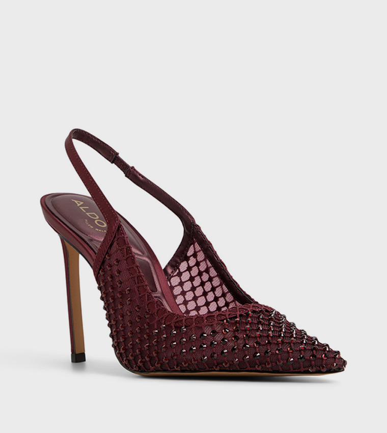 MARCIANA Embellished Mesh Slingback Pumps