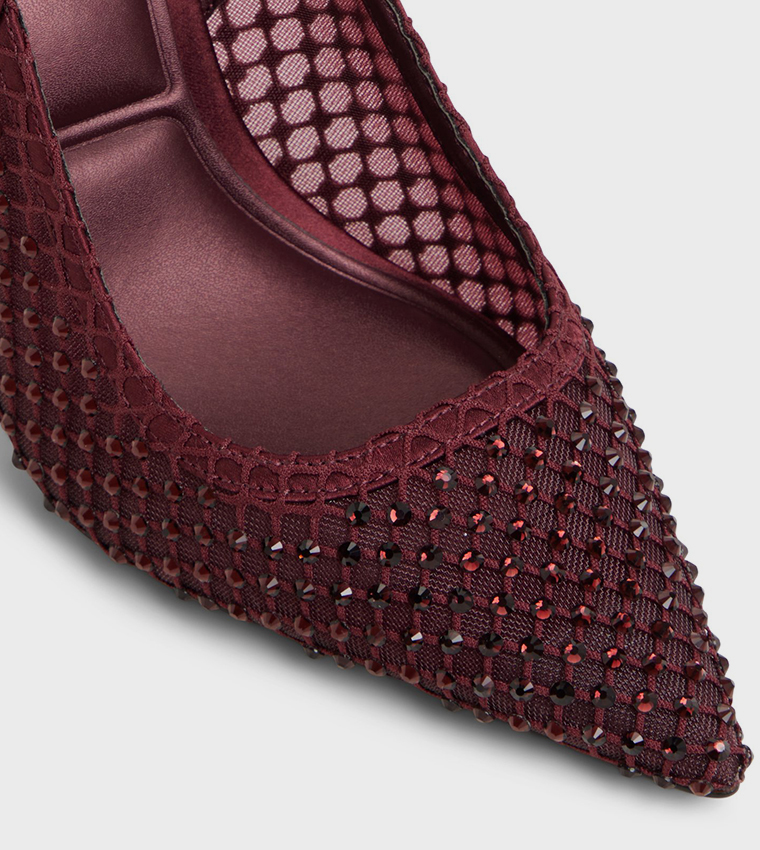 MARCIANA Embellished Mesh Slingback Pumps