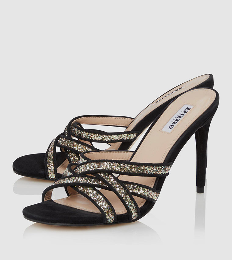 Dune black strappy sandals best sale