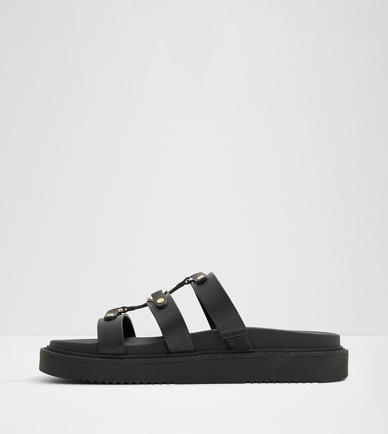 Buy Aldo MARIESOLEIL Metal Accent Flatform Sandals In Black | 6thStreet UAE