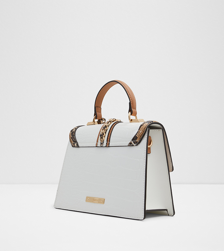 MARTISSA Snakeskin Trim Top Handle Bag