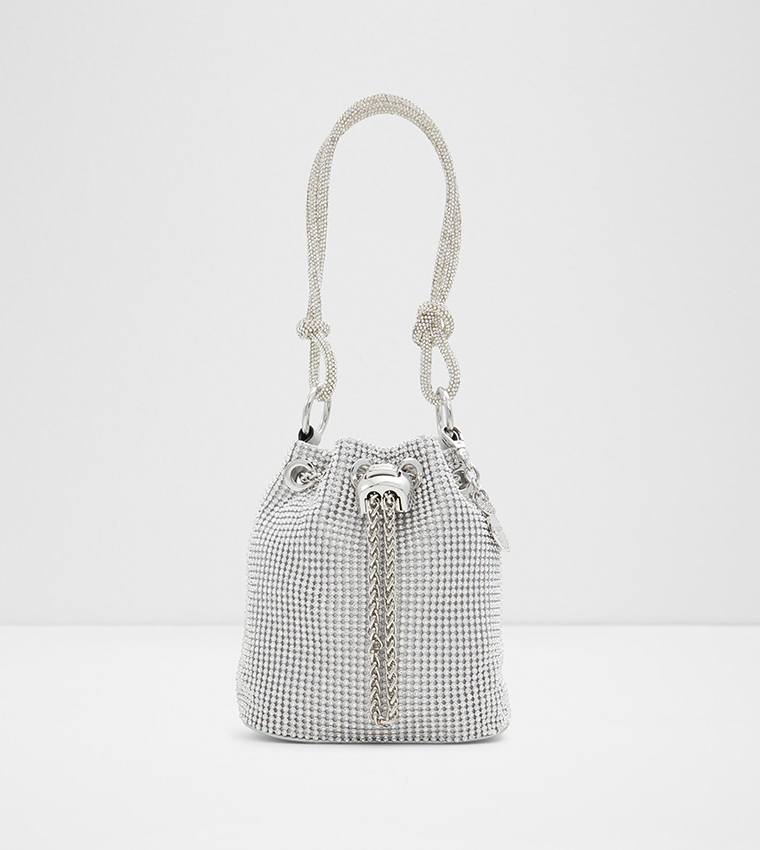 Buy Aldo MARVELA Embellished Bucket Bag In Silver | 6thStreet Qatar