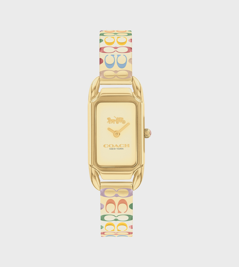 Gold Dial Steel Analog Watch