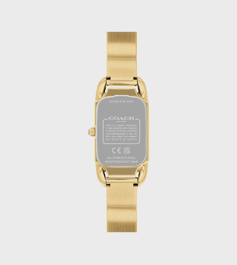 Gold Dial Steel Analog Watch