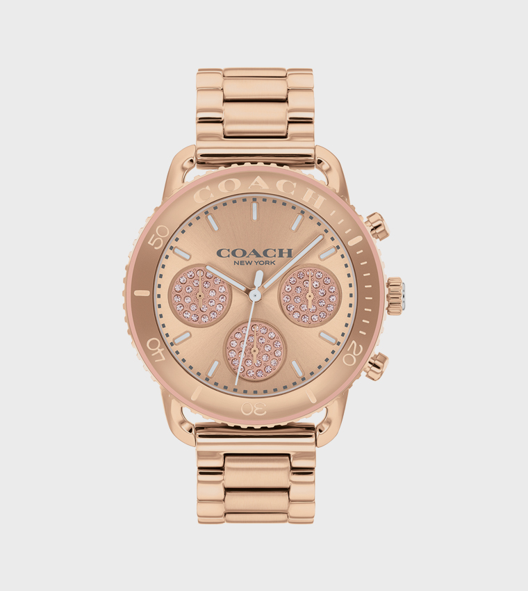 Gold Dial Steel Analog Watch