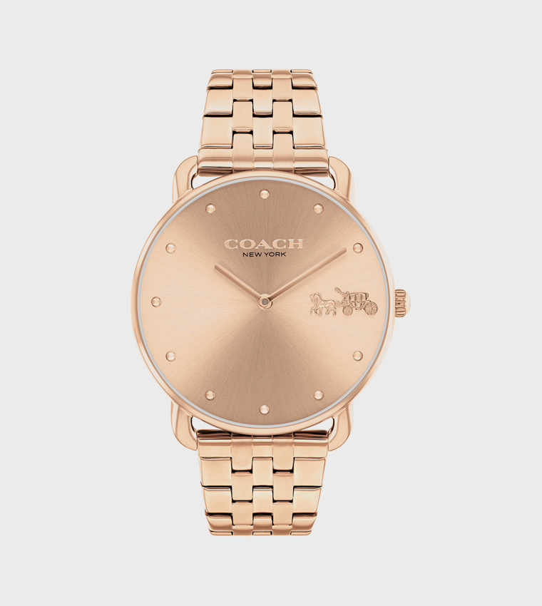 Gold Dial Steel Analog Watch
