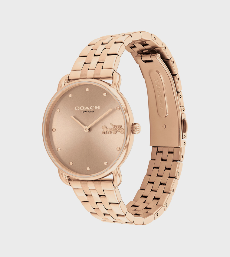 Gold Dial Steel Analog Watch