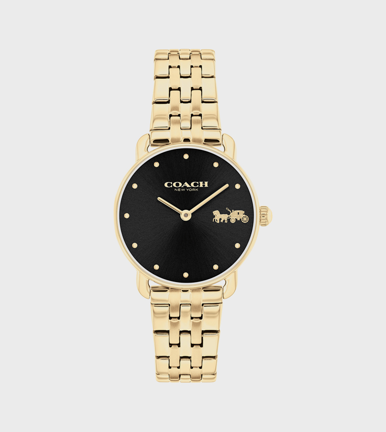 Black Dial Steel Analog Watch