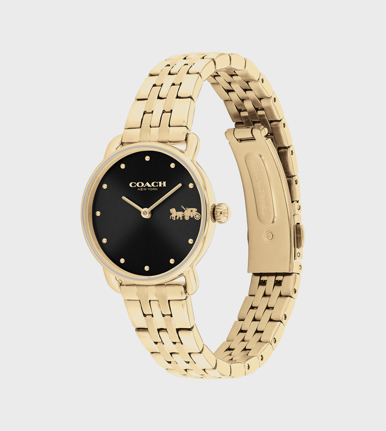Black Dial Steel Analog Watch