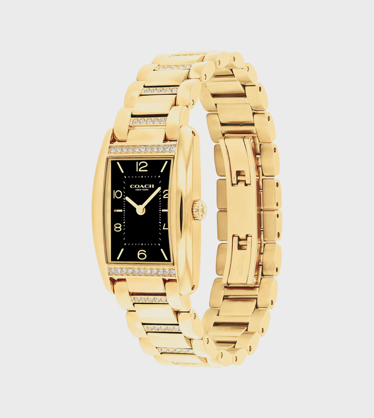 Black Dial Steel Analog Watch