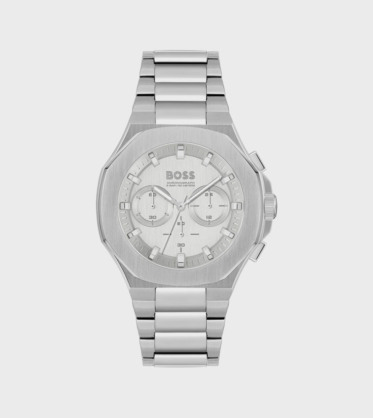 Silver Dial Stainless Steel Analog Watch