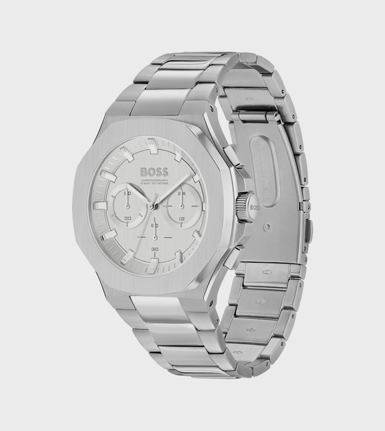 Silver Dial Stainless Steel Analog Watch