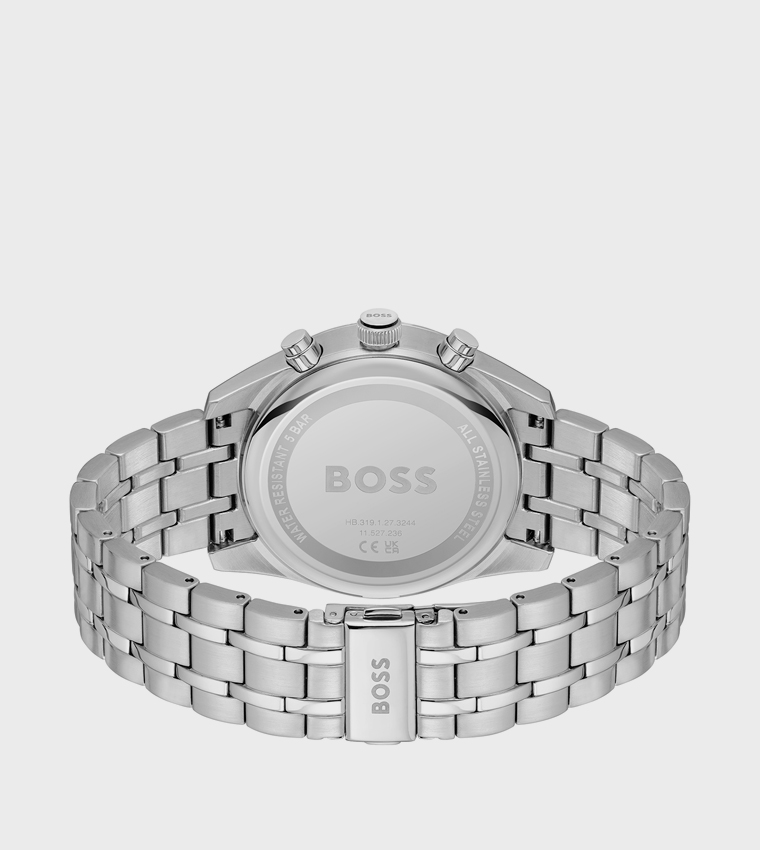 Grey Dial Stainless Steel Analog Watch