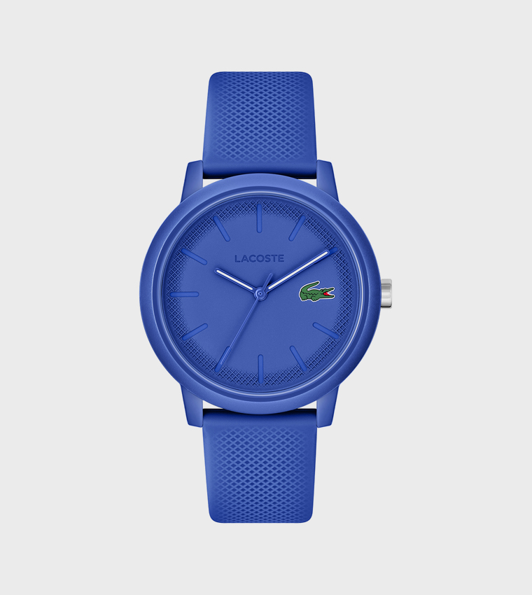 Blue Dial Silicone Strap Analog Watch