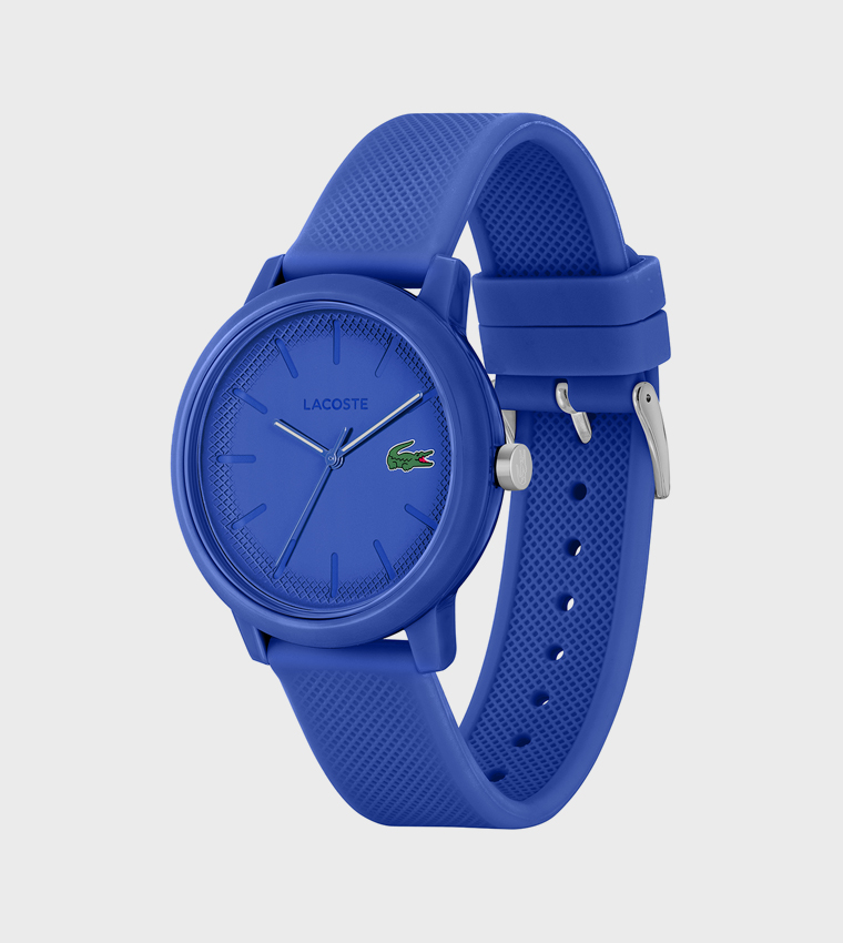 Blue Dial Silicone Strap Analog Watch