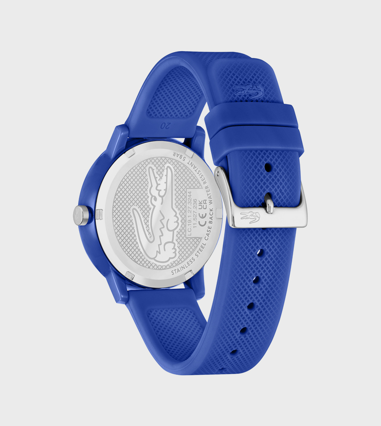 Blue Dial Silicone Strap Analog Watch