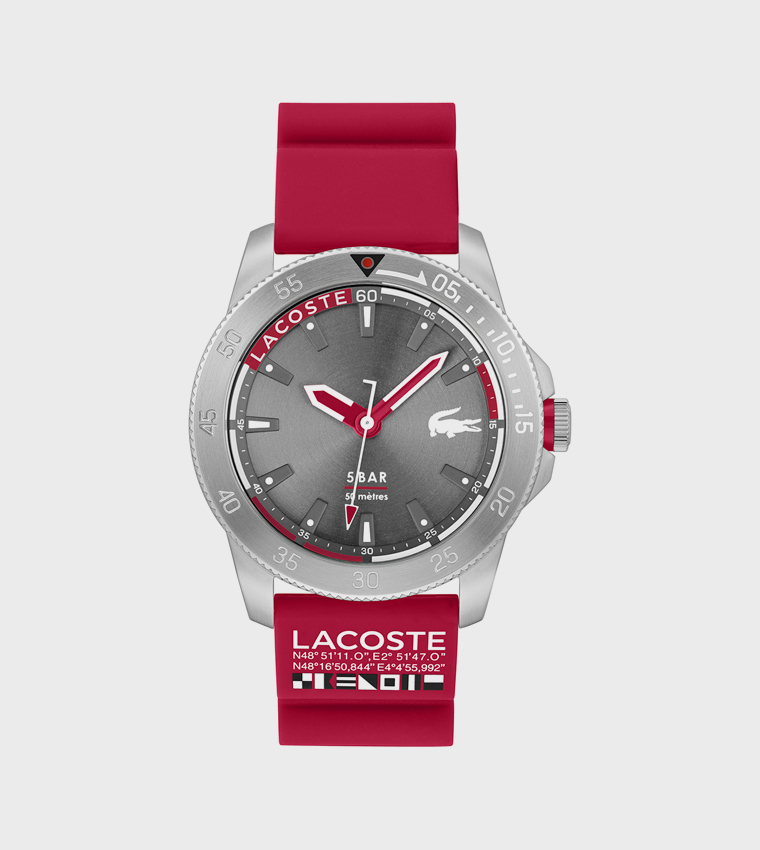 Red Dial Silicone Strap Analog Watch