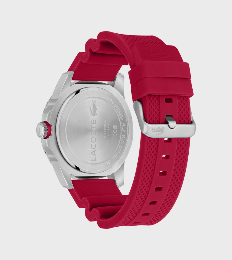 Red Dial Silicone Strap Analog Watch
