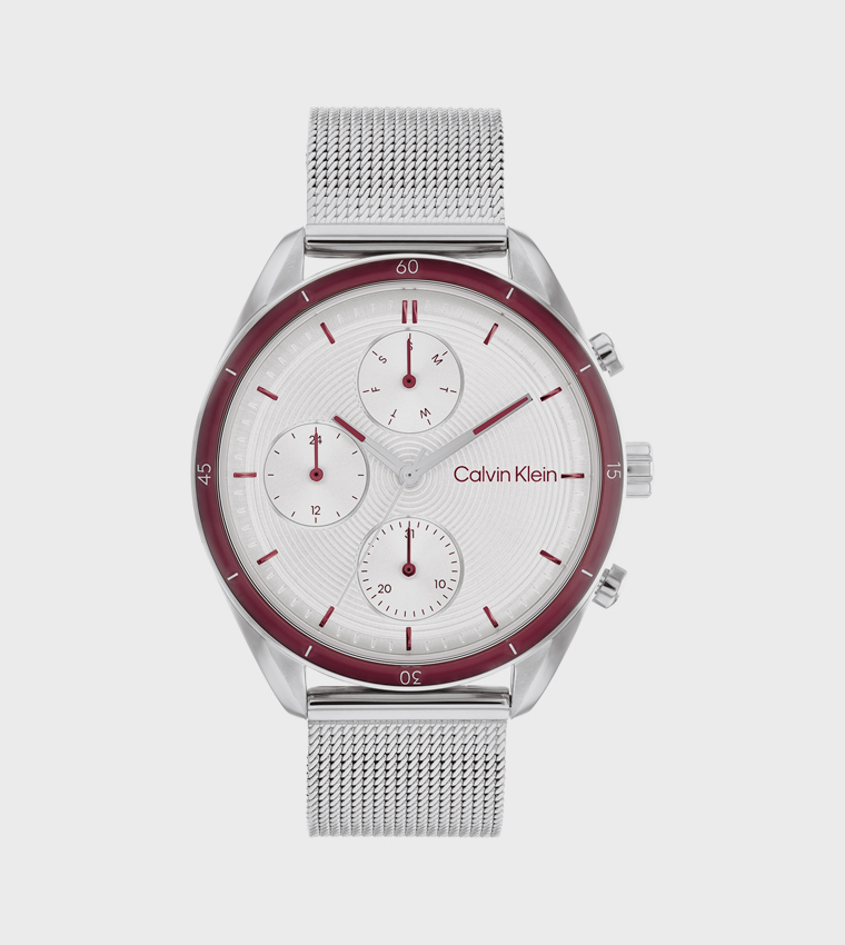 Silver Dial Stainless Steel Analog Watch