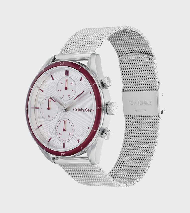 Silver Dial Stainless Steel Analog Watch