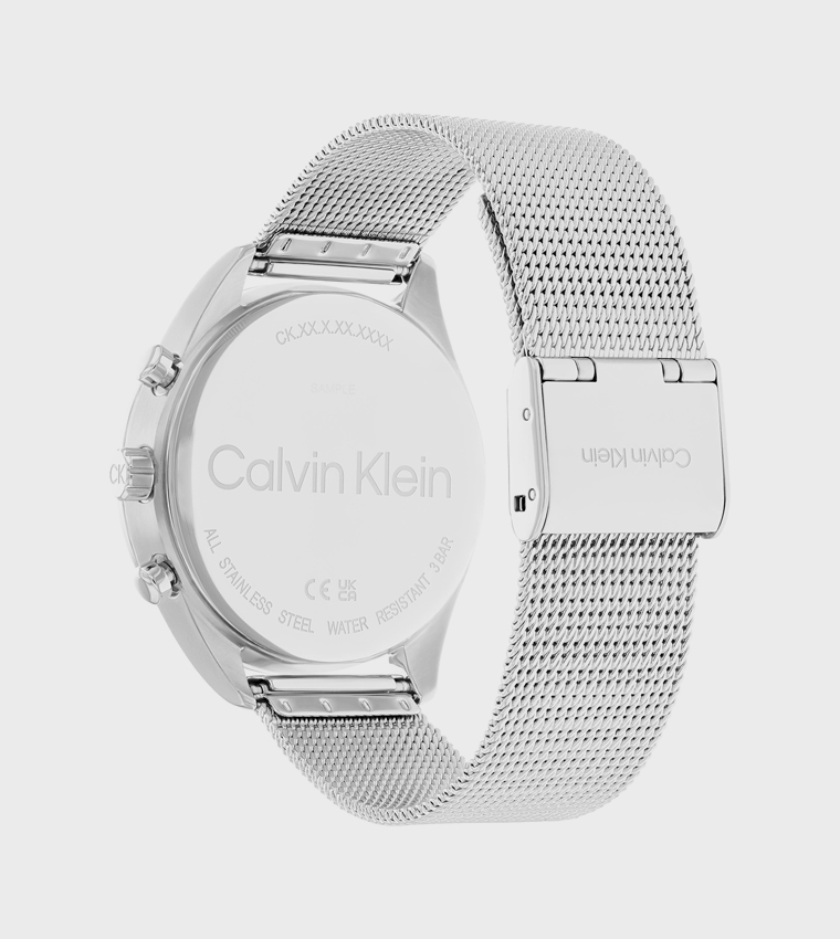 Silver Dial Stainless Steel Analog Watch