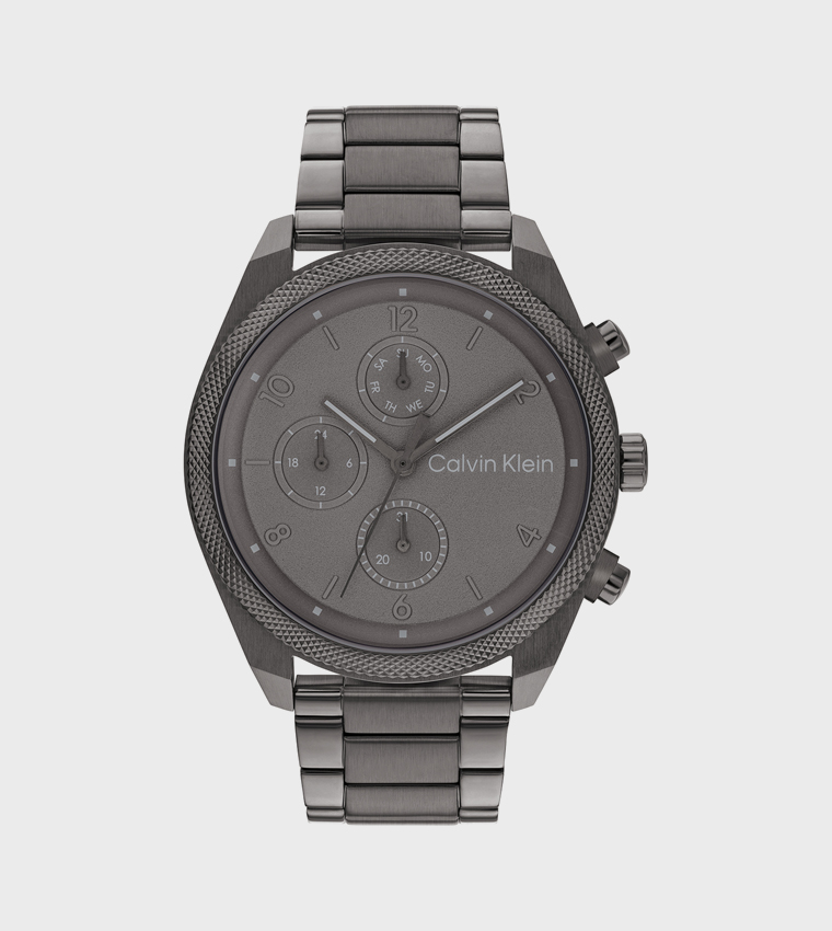 Grey Dial Steel Analog Watch