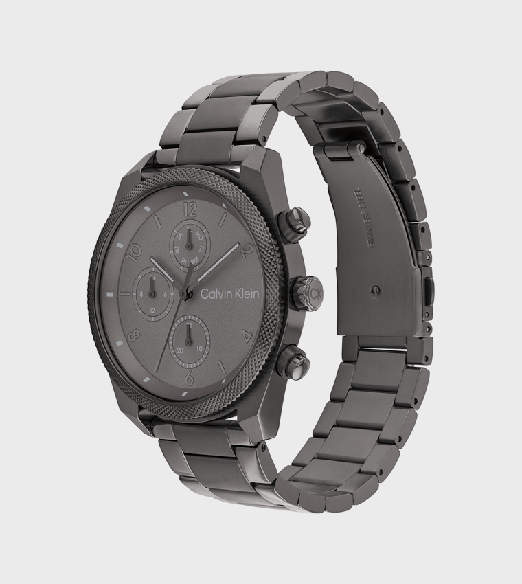 Grey Dial Steel Analog Watch