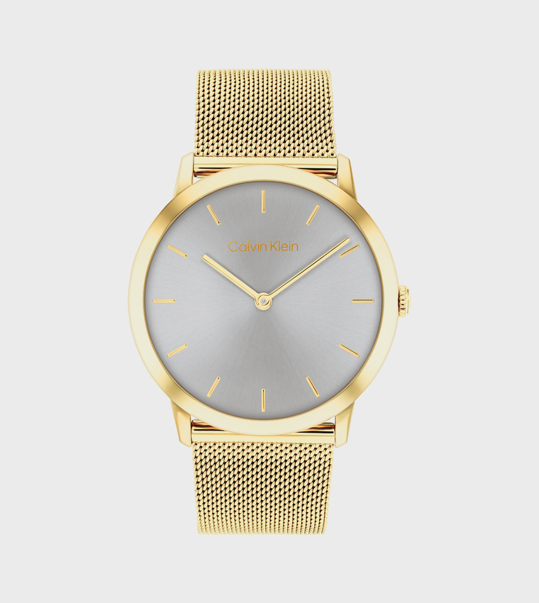 Grey Dial Steel Analog Watch