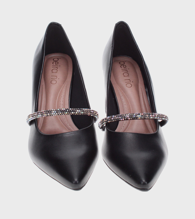 GLOW Embellished Block Heel Pumps