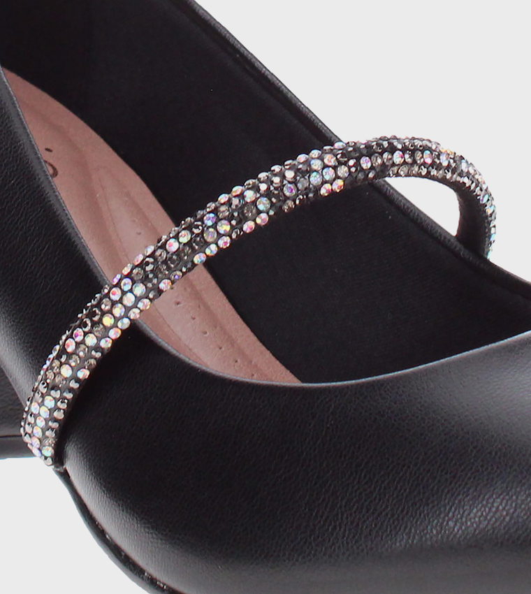 GLOW Embellished Block Heel Pumps