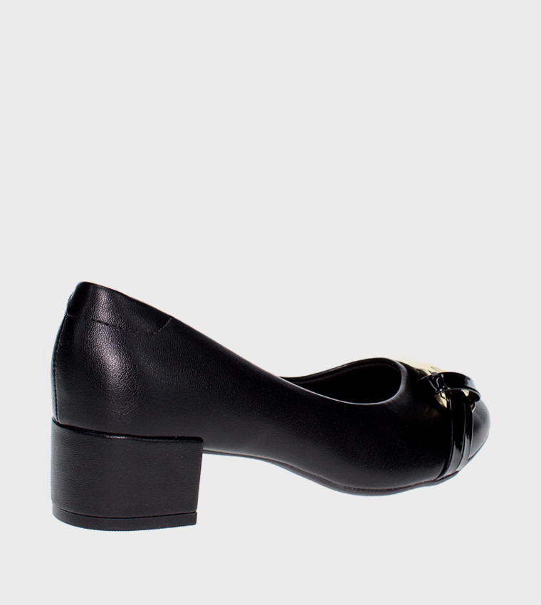 BOREALIS Metal Accent Block Heel Pumps