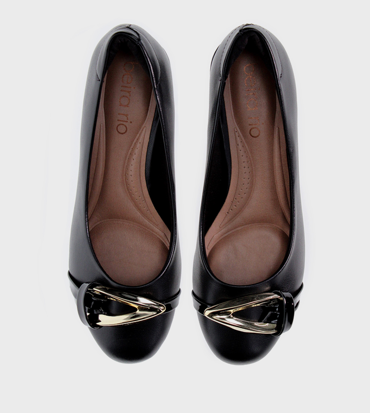 BOREALIS Metal Accent Block Heel Pumps